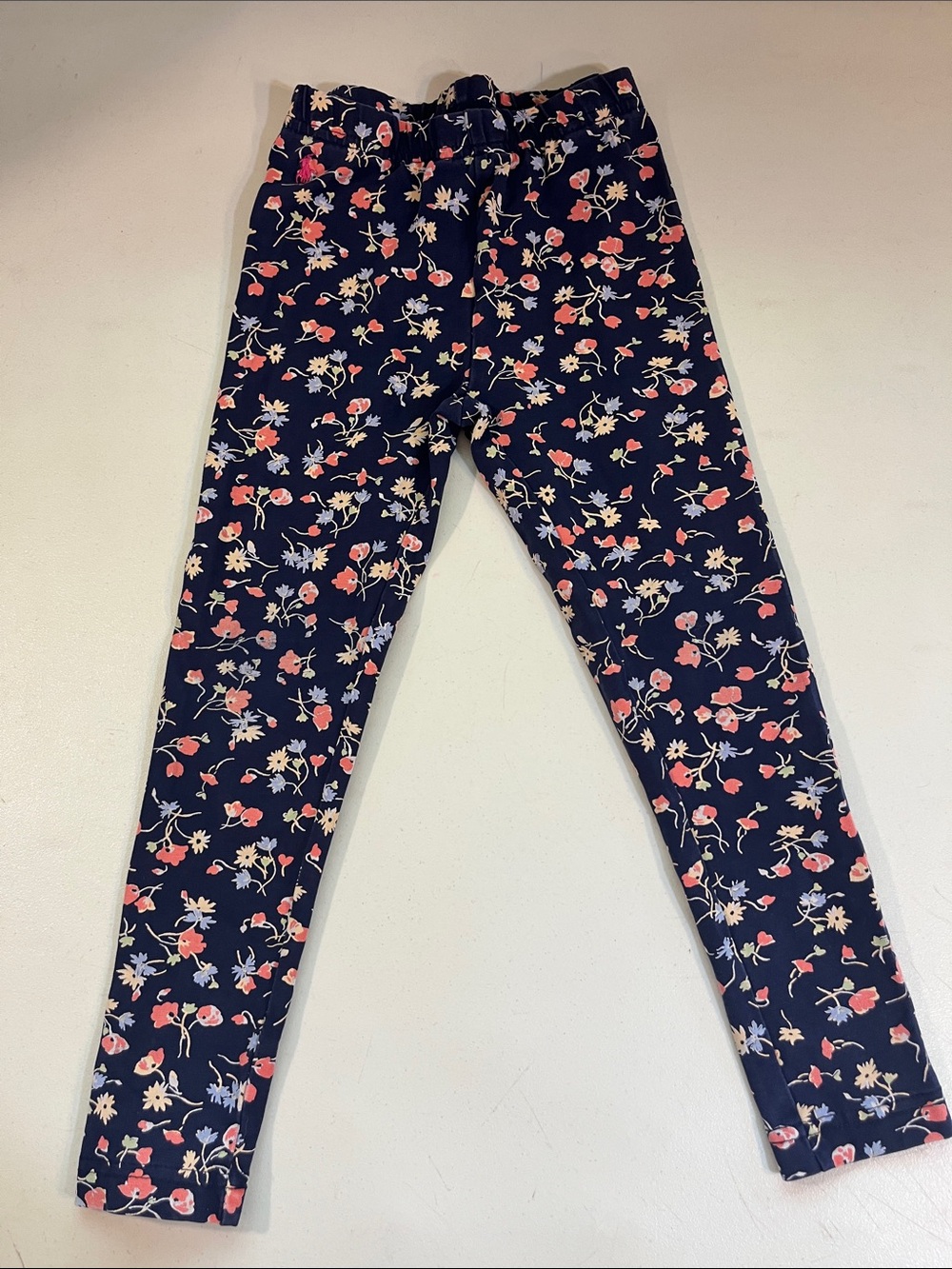 Polo by Ralph Lauren Navy Floral Print Girls' Leggings